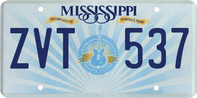 MS license plate ZVT537