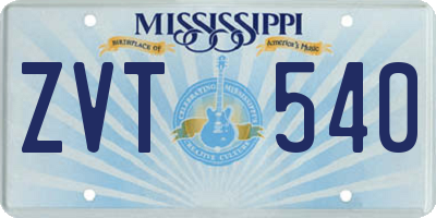 MS license plate ZVT540