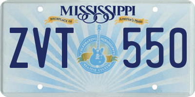 MS license plate ZVT550