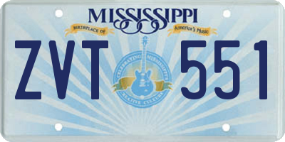MS license plate ZVT551