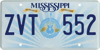 MS license plate ZVT552