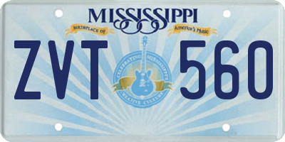 MS license plate ZVT560