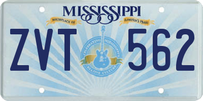 MS license plate ZVT562