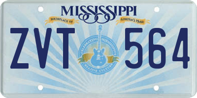 MS license plate ZVT564