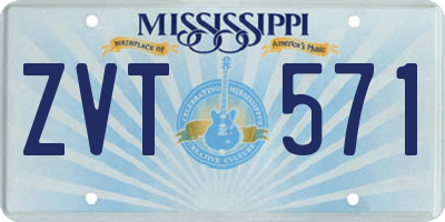MS license plate ZVT571