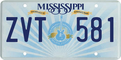 MS license plate ZVT581