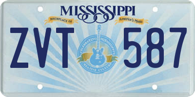 MS license plate ZVT587