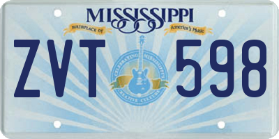 MS license plate ZVT598