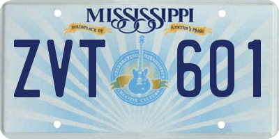 MS license plate ZVT601