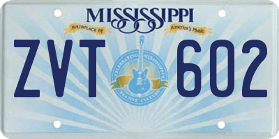 MS license plate ZVT602