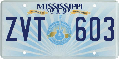 MS license plate ZVT603