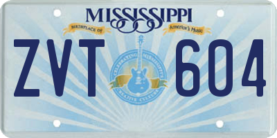 MS license plate ZVT604