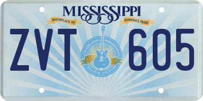 MS license plate ZVT605