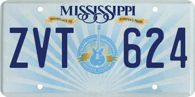 MS license plate ZVT624