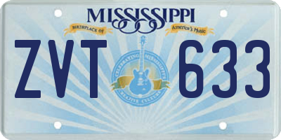 MS license plate ZVT633