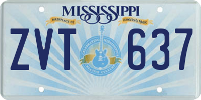 MS license plate ZVT637