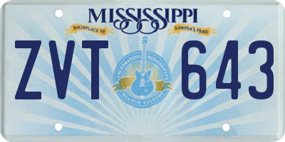 MS license plate ZVT643
