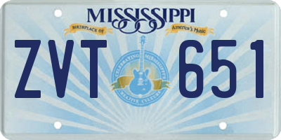 MS license plate ZVT651