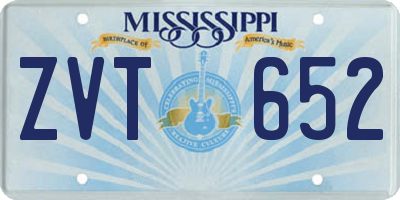 MS license plate ZVT652