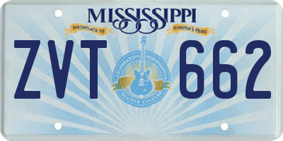 MS license plate ZVT662