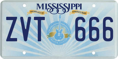 MS license plate ZVT666