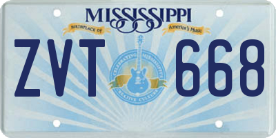 MS license plate ZVT668