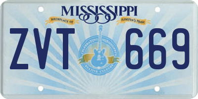 MS license plate ZVT669
