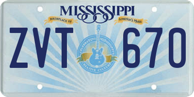 MS license plate ZVT670