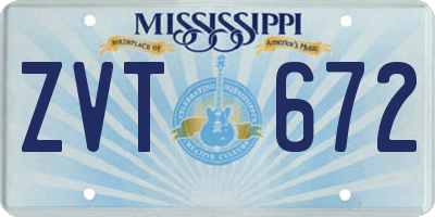 MS license plate ZVT672