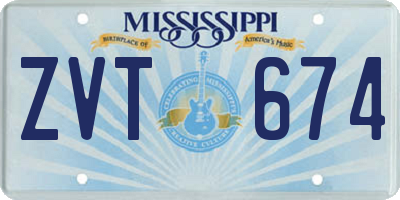 MS license plate ZVT674
