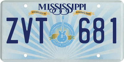 MS license plate ZVT681
