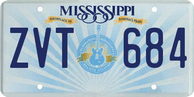 MS license plate ZVT684