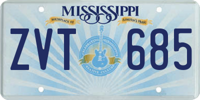 MS license plate ZVT685