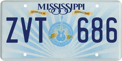 MS license plate ZVT686