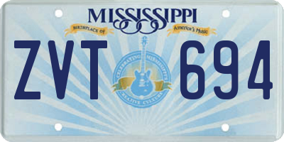 MS license plate ZVT694