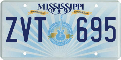 MS license plate ZVT695