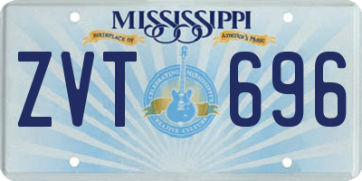MS license plate ZVT696