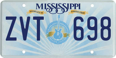 MS license plate ZVT698