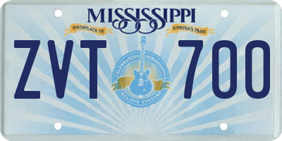 MS license plate ZVT700