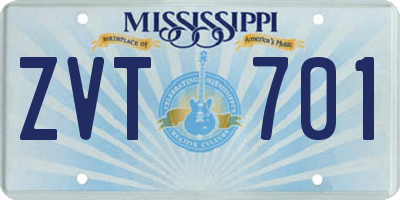 MS license plate ZVT701