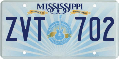 MS license plate ZVT702