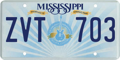 MS license plate ZVT703