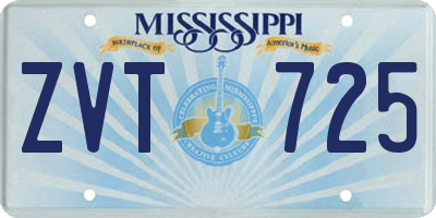 MS license plate ZVT725