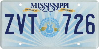 MS license plate ZVT726