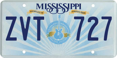 MS license plate ZVT727