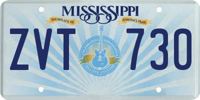 MS license plate ZVT730
