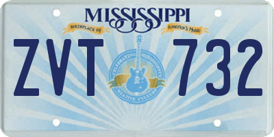 MS license plate ZVT732