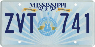 MS license plate ZVT741