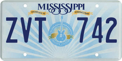 MS license plate ZVT742