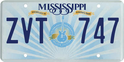 MS license plate ZVT747
